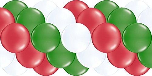 Luftballongirlanden-Set "Italien: Grün, Weiß, Rot" 5 Meter - partydiscount24®