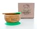 Baby Suction Bowl and Matching Spoon Set, Suction Stay Put Feeding Bowl, Natural Bamboo (Green)
