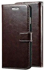 Masque Artificial Leather Flip Cover for Vivo Y33s - Coffee Brow (Designer case,Durable,Dust Proof,Light Weight,Magnet Closure, Premium Look case,Viewing Stand)