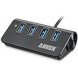 Anker AK-A7507011 USB 3.0 4-Port Compact Aluminum Hub with 2-Foot USB 3.0 Cable