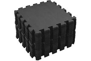 VLFit Tapis de Protection de Sol – 18 Dalles en Mousse sans BPA + Bordures | Matelas Puzzle Imperméable,Antidérapant pour matériel Fitness, Gym, Musculation – Salle de Sport, Garage