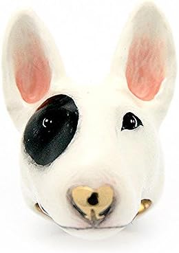 Ring bull terrier ring golden Handmade adjustable size animal 18K gold painting Animal ring