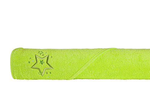 Preisvergleich Produktbild Odenwälder 32020-525 Gr.100 x 100cm Kapuzenbadetuch Sterne limette