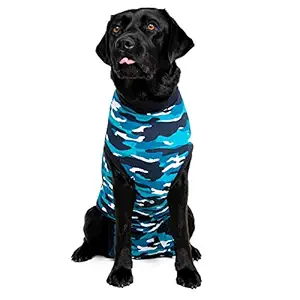 Medium+ (Plus) Suitical Recovery Suit for Dogs - Blue Camo