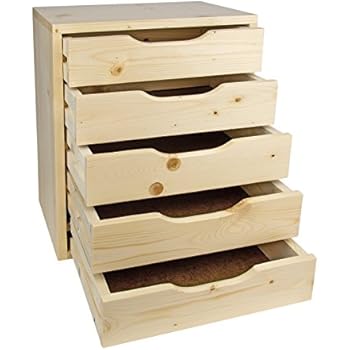 Schubladenboxen, iTECHOR Schubladenbox Holz 3-Schubladen Aufbewahrungs