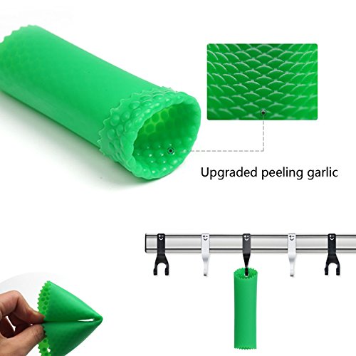 Gr8Life Knoblauchpresse , Knoblauchschneider aus Edelstahl mit Knoblauchschäler - 5