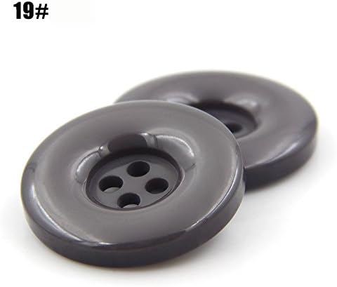 Pack 10pcs Gray 4 Holes Plastic Sewing Sew On Button Fit Clothing Craft Jacket Coat Sweater (38mm)