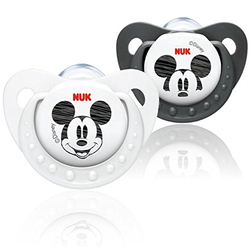 NUK Disney Mickey and Minnie Soothers Silicone (0-6 months)(colors may vary)