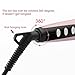 2-in 1 Ionic Hair Straightener Brush MCH Heating Hair Straightening Irons with Free Heat Resistant Glove and Temperature Lock Function (Golen Pink)