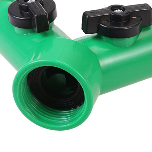 BESTOMZ Doppel-Auslaufhahn Kugelauslaufventil 2-Wege Verteiler Garten Schlauch Wasserhahn Adapter Set mit - 5