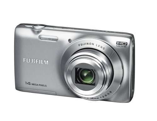 Fujifilm FinePix JZ100 Digitalkamera (14 Megapixel, 8-fach opt. Zoom, 6,9 cm (2,7 Zoll) Display, bildstabilisiert) silber Fujifilm FinePix JZ100 Digitalkamera (14 Megapixel, 8-fach opt. Zoom, 6,9 cm (2,7 Zoll) Display, bildstabilisiert) silber