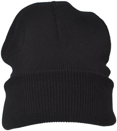 10 x Plain Black Warm Winter Unisex Beanie Hats