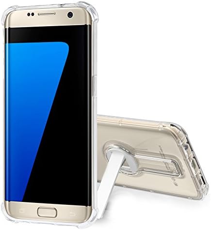 Galaxy S7 Edge Case ( Shock Absorption ), Foraco Shockproof Protective Galaxy S7 Edge Crystal Clear Cover TPU Slim Case with 360 Grade Rotatable Stand, 5.5 Inch, Transparent
