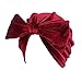 Produktbild Tukistore Damen Weich Samt Muslimische Kopftuch Indische Turban Hüte Bowknot Turbanmütze Kopfbedeckung Schlafmütze für Haarverlust, Chemo, Krebs