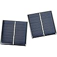 erh india 5v 100ma 0.5w 70 x 70mm Mini epoxy Solar Panel photovoltaic polycrystalline DIY Cell Charger (Pack of-2)-Blue