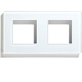 BSEED Wall Switch Frame, Glass Panel Frame, Compatible with Schuko Push Button and Socket, Easy to Mount, P1 Panel, White 157