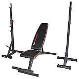 Als Option wahlweise bestellbar: 1) 60 kg Langhantelset aus 1,6 m Stange (massiv, Gewicht ca. 9 kg), 2 x Schraubverschlüsse, 4 x 5 kg und 4 x 10 kg Hantelscheiben oder 2) 100 kg Hantelset aus 1,8 m Stange (massiv, gewicht ca. 10 kg), 2 x Schraubenverschlüsse, 2 x 45 cm Kurzstange, 4 x 1,25 kg, 8 x 2,5 kg, 4 x 5 kg, 4 x 10 kg.