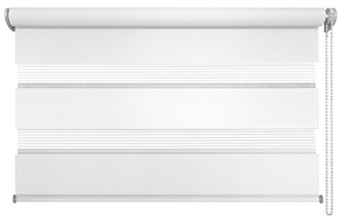 mydeco® 140x160 cm [BxH] in weiß - Doppelrollo ohne bohren, Duorollo - Klemmfix Rollo incl. Klemmträgerr - Sonnenschutz, Sichtschutz für Fenster