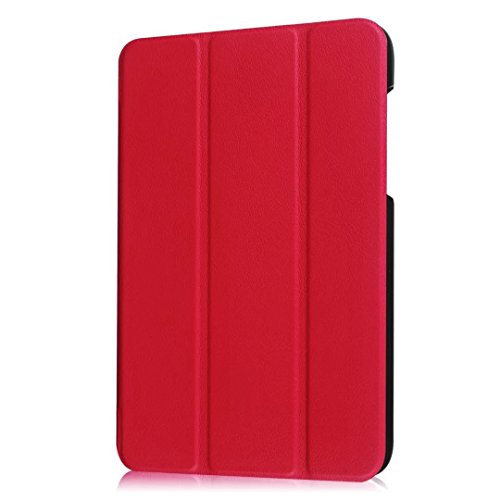 TIODIO® Für Acer One 8 B1-850 Hülle Case-Ultra Dünn Tri-Fold Smart-Muschel PU Leder Ultra Schlank Superleicht St?nder Smart Shell Cover Schutzhülle Etui Tasche, Reinigungstuch und Stylus enthalten, Rot - 5