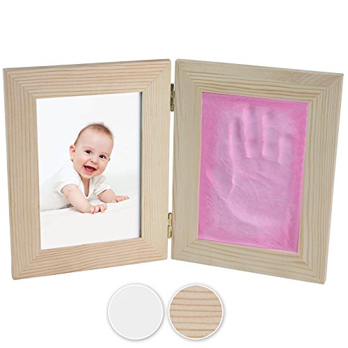 Jago Bilderrahmen aus Holz zum Aufklappen (in verschiedenen Farben und Sets) mit Modellier Knetmasse (1er Set