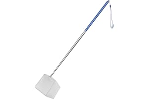 Pawfly Rete per gamberetti da acquario 5-10 cm Minuscola rete da pesca con manico estensibile in acciaio inox Rete morbida a maglia tonda/quadrata per acquari e piccoli laghetti