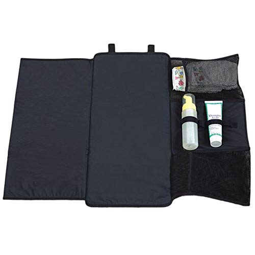 TIMLand Baby Diaper Mat Change Mat Lightweight Waterproof Portable Foldable Changing Pad with Head Cushion & Pockets
