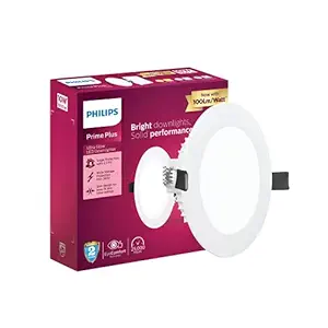 Philips 10W Round AP Plus UltraGlow LED DL Recessed LED Panel Ceiling Light (Pack of 1, Cool Day White)
