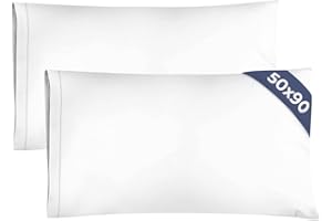 CGK UNLIMITED King Size Pillow Cases 2 Pack 50x90cm - Extra Soft Pillowcases, Cooling and Breathable Double Brushed Microfiber, Durable Wrinkle Free, Machine Washable, Hotel Quality Pillow Covers - White