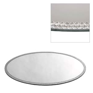 Tafeldeko.de Großer Spiegeluntersetzer, Spiegelplatte rund mit Rand in