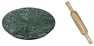 ittyhome Roti Roller/Chakla Belan/Rolling Pin Board/Roti Maker/Phulka Maker/Chapati Maker chakla for Home & Kitchen (9 Inch, Green Chakla+ Belan)