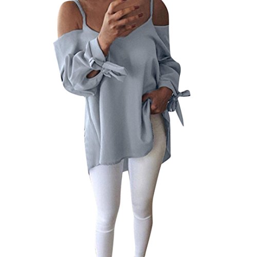 Manga Larga Casual sin Hombros para Mujer Blusa Suelta Camiseta Tanque Túnica Tops?? Manadlian