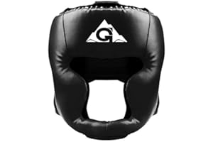 GROOFOO Casque de Boxe en Cuir synthétique pour Enfants et Adultes,Casque Boxe pour l'entraînement, Le Kickboxing, Le MMA, Le Muay Thai, Le Sparring, Les Arts Martiaux, Le karaté, Le Taekwondo