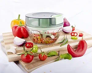 PAYABLE Premium Lock System Vegetable Chopper 500 ML | Handy Chopper L for Chopping, Mincing and Whisking for Home & Kitchen (500 ML Light Green)