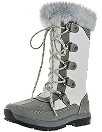 Bearpaw quinevere Tall botas de impermeable para mujer - Quinevere, Blanco/Gris