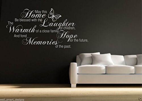 Wandsticker 'Family Memories - Zitat auf Englisch' - Schablonen-Wandaufkleber für das Wohnzimmer - Mittelgroß, Weiß glänzend