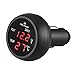 Produktbild prosperveil 3 in 1 12/24 V Auto LED Digital Voltmeter Gauge + Thermometer + USB Ladegerät rot