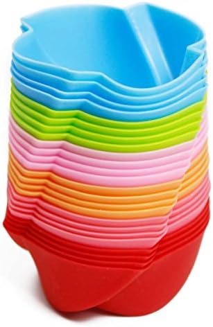 KAIL 24 Pcs Reusable Silicone Baking Cups -Cupcake Liners -Muffin Cups (Rose Cups)