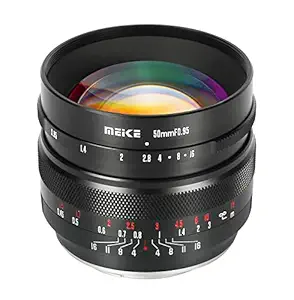Meike 50mm f0.95 Standard Aperture Manual Focus Fixed Lens APS-C Compatible with Sony E-Mount Mirrorless Cameras NEX 3 3N NEX 5R NEX 6 7 A6600 A6400 A5000 A5100 A6000 A6100 A6300 A6500 A3000