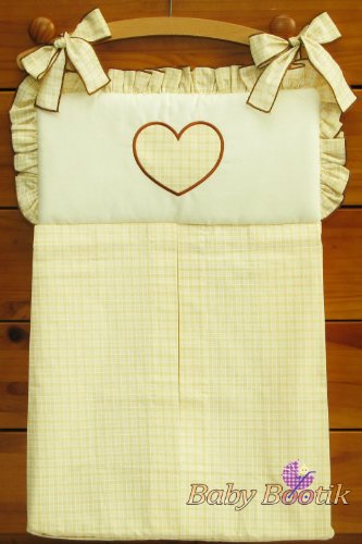 NAPPY STACKER / DIAPER BAG MATCH BABY NURSERY COT / COT BED BEDDING - HEARTS CREAM
