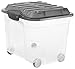 Produktbild Rotho Aufbewahrungskiste transparent grau und 4 stabilen, Kunststoff, Inhalt 30 Liter, Plastikbox ca. 39 x 39 x 37 cm Aufbewahrungsbox mit Rollen und Deckel, Plastik, anthrazit, 30 L