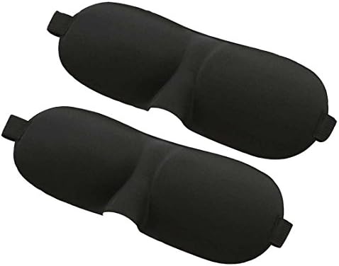 CBValley Sleep Mask Eye Mask 3D Sleeping Masks for Men &amp; Women- Better than Silk, Comfortable Sleep Mask Adjustable Eyemask for Travel, Afternoon Naps, Shift Works (2 Pack,Black)