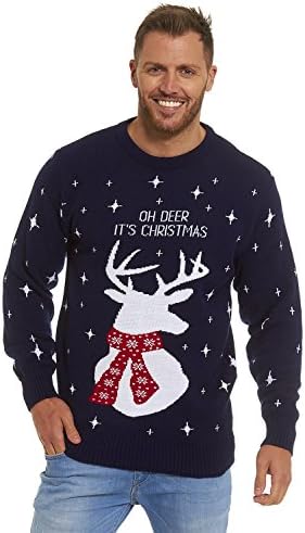 Lekeez® Christmas Jumpers Xmas 2017 Novelty Sweater for Mens Womens Ladies Unisex (M, OH DEER 2017)