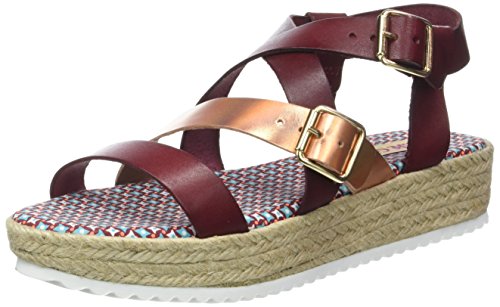 Pare Gabia FELLIE, Sandalias con Punta Abierta para Mujer, Rojo (Bordeaux Chair 183), 40 EU