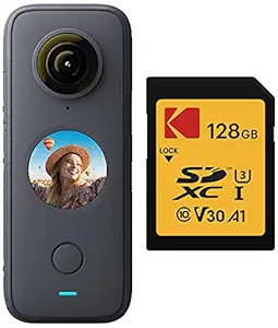 Insta360 X2 Action Camera with Kodak SDXC High Speed Class 10 128 GB Memory Card