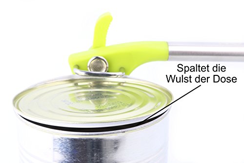 Dosenöffner Sicherheitsöffner Büchsenöffner Küchenhelfer Deckelöffner Konservenöffner Edelstahl Grün / keine Scharfen Kanten / Wiederverschliessbar / Gatrodosen bis 25L. / NOVA Multican Can opener - 5