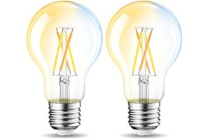 LVWIT E27 WiFi Smart LED Birne, 6.5W erstetz 60W, 806lm, RGB, warmweiß zu kaltweiß, via Alexa/Echo/Google Assistant/TUYA APP steuerbar dimmbar, A60 Filament (2er Pack)