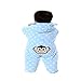Arrowhunt Baby Polka Dot Outfits Warm Fleece Velvet Rompers Blue 3-6M