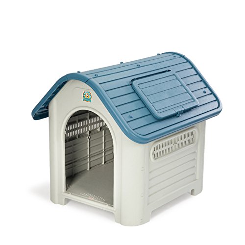Single door kennels,Washable waterproof pet bed Plastic winter large dog  dograte Outdoor dog house pet playpen dog pet playpen -Blue