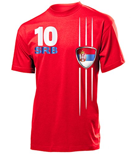 Golebros Serbien Fanshirt Streifen 3334 Herren T-Shirt (H-R) Gr. M