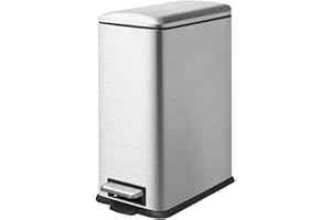 JM ·YIPENG 30l Kitchen Bin, Stainless Steel Bin with Soft Close Lid,Slim Pedal Bin with Removable Inner Bucket for Home,Bathroom,Kitchen,Bedroom,and Office